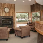 Auburn office waiting area with fireplace